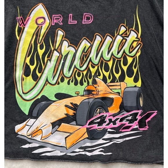 H&M Divided World Circuit Graphic Print Oversized Boxy Cropped Top, Size XL - Picture 4 of 7